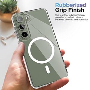 Encased Magnetic Case and Grip - Designed for Samsung Galaxy S23 - Protective Clear Case with Removeable Phone Holder Kickstand (2023 - S23 6.1 inch) Compatible with MagSafe