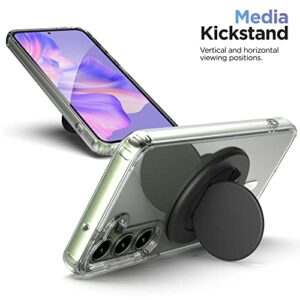 Encased Magnetic Case and Grip - Designed for Samsung Galaxy S23 - Protective Clear Case with Removeable Phone Holder Kickstand (2023 - S23 6.1 inch) Compatible with MagSafe