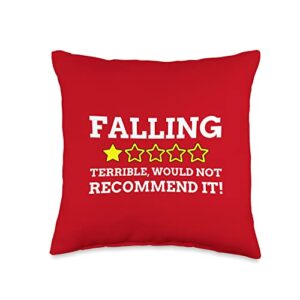 gifts for a friend with broken bone injured clavicle, rib & hip broken bone gift & funny falling throw pillow, 16x16, multicolor