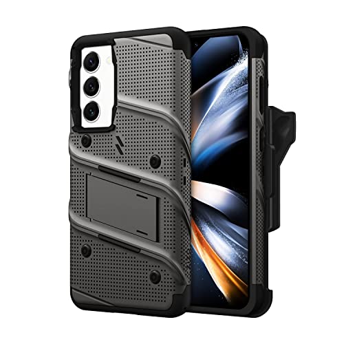 ZIZO Bolt Bundle for Galaxy S23 Plus Case with Screen Protector Kickstand Holster Lanyard - Gun Metal Gray