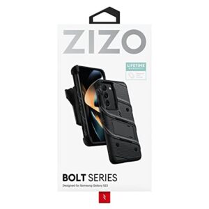 ZIZO Bolt Bundle for Galaxy S23 Case with Screen Protector Kickstand Holster Lanyard - Black