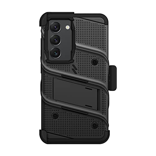 ZIZO Bolt Bundle for Galaxy S23 Case with Screen Protector Kickstand Holster Lanyard - Black