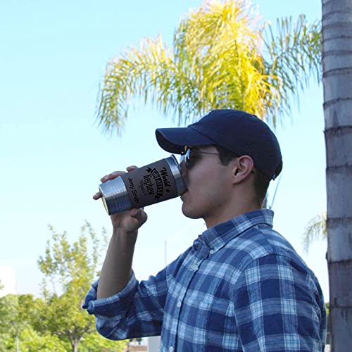 LaserGram 20oz Vacuum Insulated Tumbler Mug, Flag of El Salvador, Personalized Engraving Included (Faux Leather, Gray)