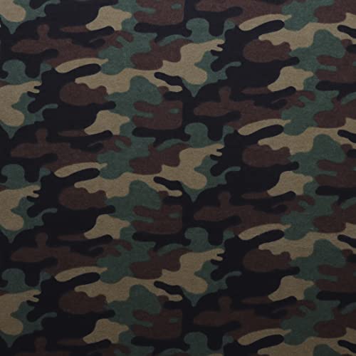 Mook Fabrics Flannel PRT Camo, Army