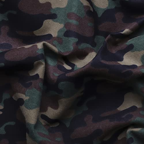 Mook Fabrics Flannel PRT Camo, Army