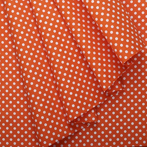 Mook Fabrics Cotton Polka Dot, Orange