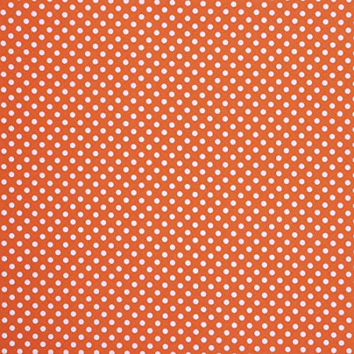 Mook Fabrics Cotton Polka Dot, Orange