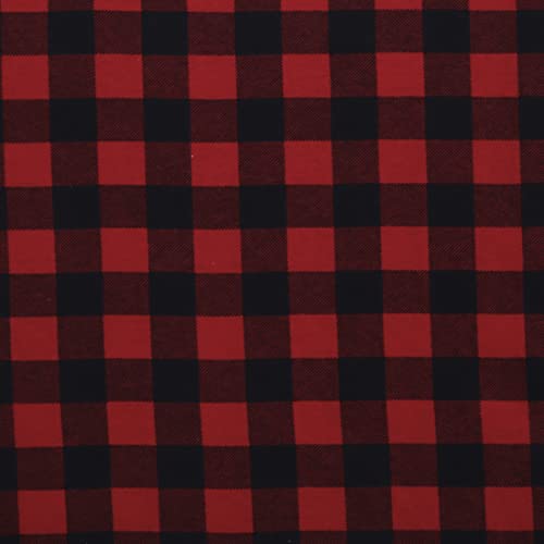 Mook Fabrics Flannel PRT Buffalo Plaid, Red Yard