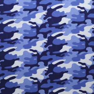 mook fabrics flannel prt camo, blue