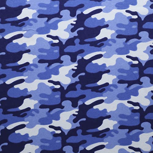 Mook Fabrics Flannel PRT Camo, Blue