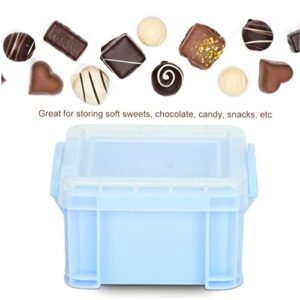 latulipo Compact Storage Solution - 12pc Plastic Snack Containers with Lids for Candy Cookies & More Lightweight & Portable Blue Storage Boxes