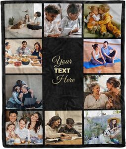 taka deal customized photo blanket - collage blanket with text. make your own fleece throw blanket. gift for valentine, anniversary & birthday. (photo blanket 28, 50"x60")