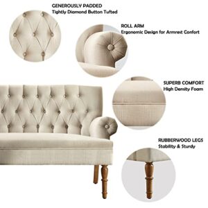Rosevera Celino para Sala Love Seats Furniture Sofa in a Box Long Couches for Living Room Settee Loveseat, Standard, Natural