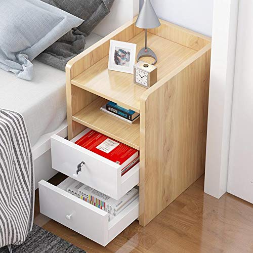 SJYDQ Nordic Creative Solid Wood Bedside Table, Household Bedside Table Bedroom Storage Furniture