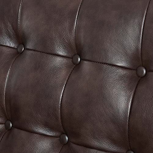 Modway Exalt Tufted Vegan Leather Loveseat, Brown