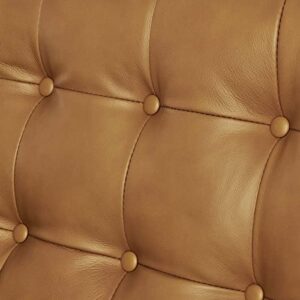 Modway Exalt Tufted Vegan Leather Loveseat, Tan