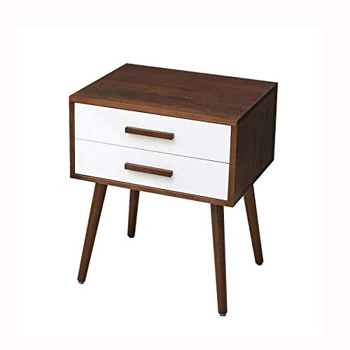 SJYDQ Retro Bedside Table Minimalist Bedside Table, Double Drawer Design Bedside Table