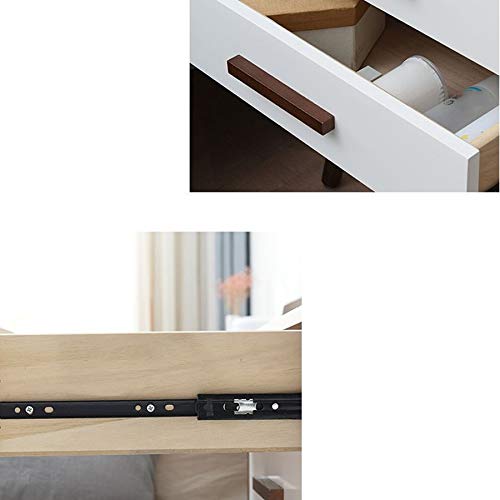 SJYDQ Retro Bedside Table Minimalist Bedside Table, Double Drawer Design Bedside Table