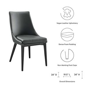 Modway Viscount Vegan Leather Dining Chair Set of 2, Grey