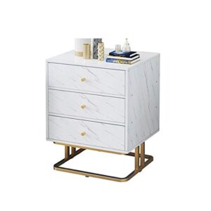 sjydq marble texture mdf bedside table, bedroom furniture bedside table, bedside table with 3 drawers, sofa side table