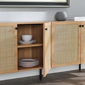 Modway Chaucer Modern Wood Grain Buffet Table Sideboard in Oak