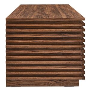 Modway Render 47" Wood Grain Storage Bench in Walnut