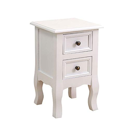 SJYDQ Nightstand Drawer Organizer Storage Cabinet Bedside Table Bedroom Furniture Woode Nordic White Bedside Table Solid Wood