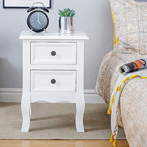 SJYDQ Nightstand Drawer Organizer Storage Cabinet Bedside Table Bedroom Furniture Woode Nordic White Bedside Table Solid Wood