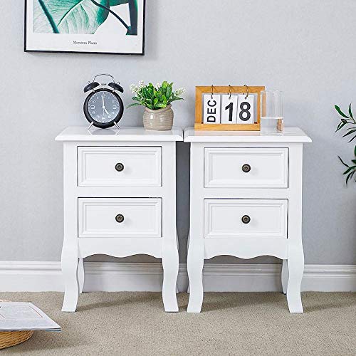 SJYDQ Nightstand Drawer Organizer Storage Cabinet Bedside Table Bedroom Furniture Woode Nordic White Bedside Table Solid Wood