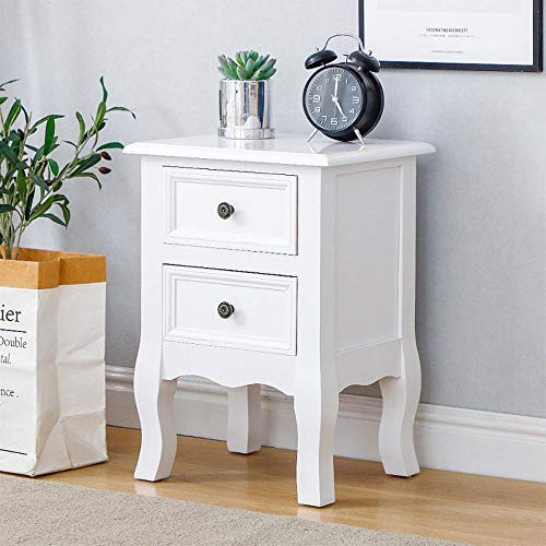 SJYDQ Nightstand Drawer Organizer Storage Cabinet Bedside Table Bedroom Furniture Woode Nordic White Bedside Table Solid Wood