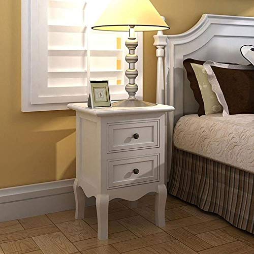 SJYDQ Nightstand Drawer Organizer Storage Cabinet Bedside Table Bedroom Furniture Woode Nordic White Bedside Table Solid Wood