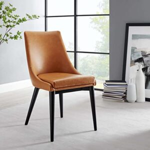 Modway Viscount Vegan Leather Dining Chair Set of 2, Tan