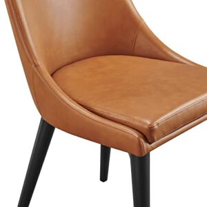 Modway Viscount Vegan Leather Dining Chair Set of 2, Tan