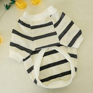 Pet Sweaters for Small Dogs Female Fashion Pet Stripes Shirt Love Print Cat Breathable T-Shirt for Spring Summer Vest Pajamas Dog Clothing