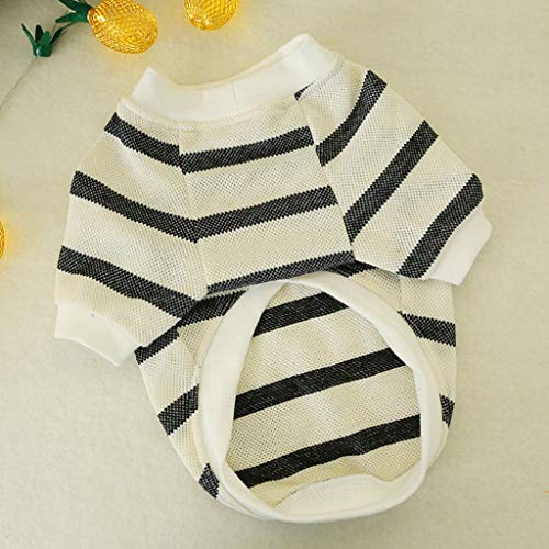 Pet Sweaters for Small Dogs Female Fashion Pet Stripes Shirt Love Print Cat Breathable T-Shirt for Spring Summer Vest Pajamas Dog Clothing