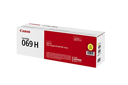 Canon 069 Yellow Toner Cartridge, High Capacity, Compatible to MF753Cdw, MF751Cdw and LBP674Cdw Printers