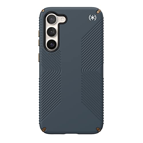 Speck Samsung Galaxy S23 Plus Case - Drop Protection, Extra Grip, Scratch Resistant & Shock-Absorbent Case for Galaxy S23 Plus - Slim Design S23 + Grip Case - Grey, Bronze, White Presidio2