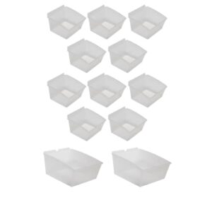 crownwall storage bins designed for slatwall, plastic bin kit - 12 pack