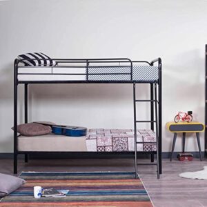 better home products twin over twin metal bunk bed in black