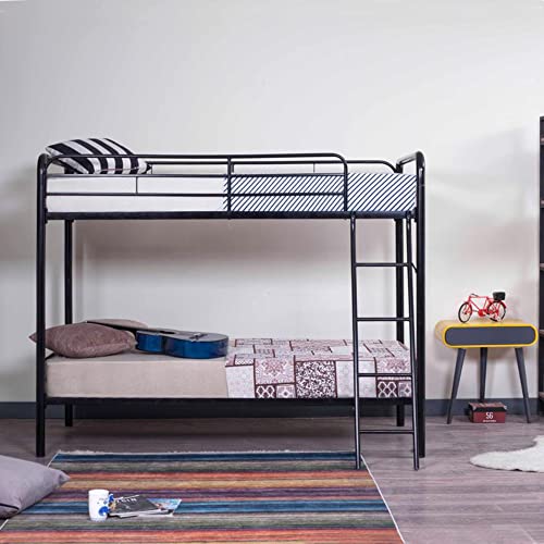 Better Home Products Twin Over Twin Metal Bunk Bed in Black