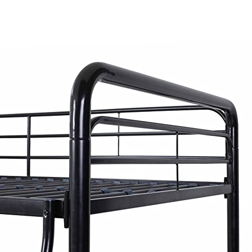 Better Home Products Twin Over Twin Metal Bunk Bed in Black
