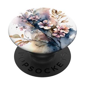 colorful flower garden botanical watercolor blossom floral popsockets swappable popgrip