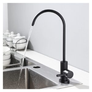 1/4"Kitchen Faucets Direct Drinking Tap Water Purifier Faucet for Kitchen Sink Drinking Water Anti-Osmosis Purifier tapSUS304 ( Color : Black )