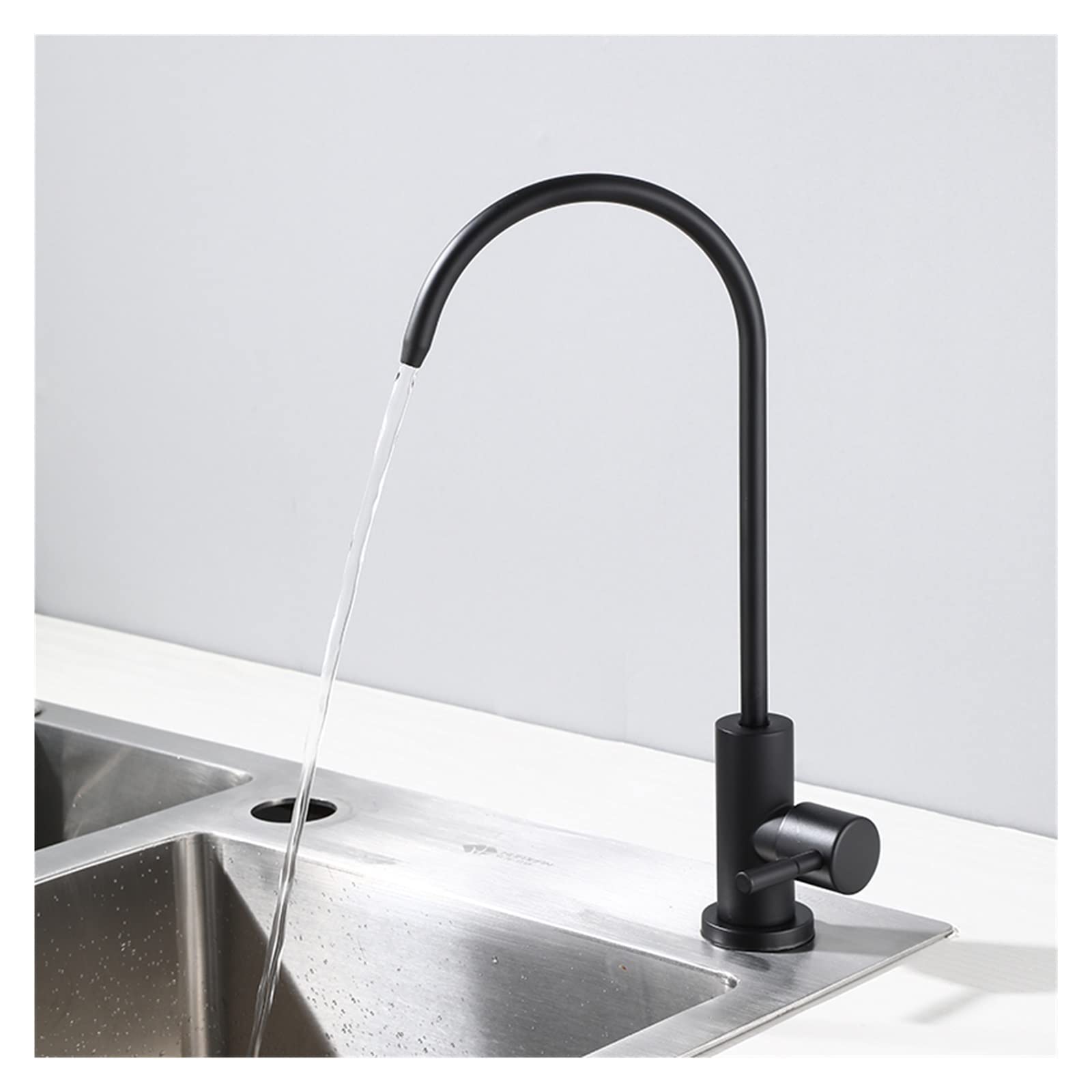 1/4"Kitchen Faucets Direct Drinking Tap Water Purifier Faucet for Kitchen Sink Drinking Water Anti-Osmosis Purifier tapSUS304 ( Color : Black )