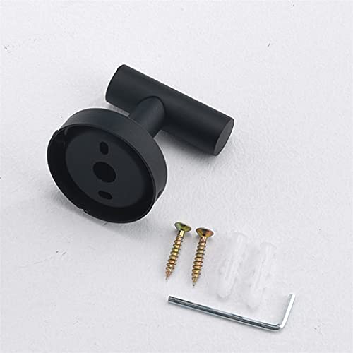 EYHLKM 2 PCS Black Robe Hook Stainless Steel Bathroom Single Bath Towel Hook Clothes Hanger Wall Mounted, Matte Black