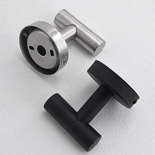 EYHLKM 2 PCS Black Robe Hook Stainless Steel Bathroom Single Bath Towel Hook Clothes Hanger Wall Mounted, Matte Black