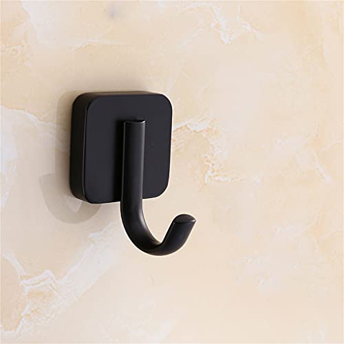 EYHLKM 1 Pcs Stainless Steel Towel Hook Black Matted Kitchen Clothes Hanger Hook Wall Mounted Towel Hooks for Bathrooms Robe Hook Black