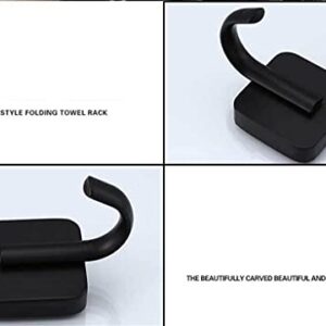 EYHLKM 1 Pcs Stainless Steel Towel Hook Black Matted Kitchen Clothes Hanger Hook Wall Mounted Towel Hooks for Bathrooms Robe Hook Black