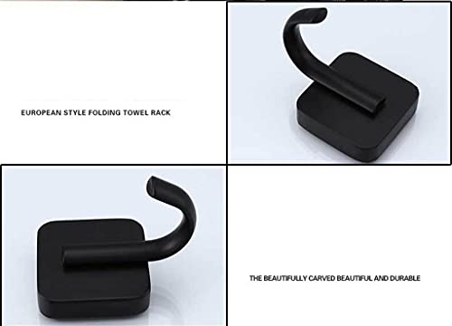 EYHLKM 1 Pcs Stainless Steel Towel Hook Black Matted Kitchen Clothes Hanger Hook Wall Mounted Towel Hooks for Bathrooms Robe Hook Black