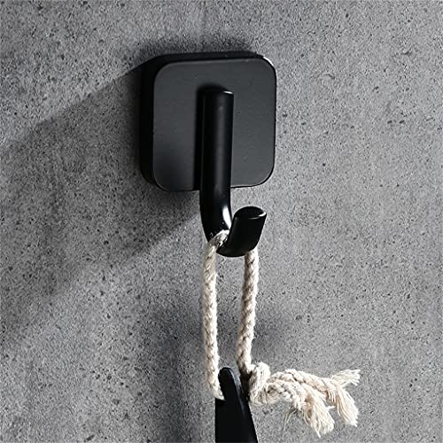 EYHLKM 1 Pcs Stainless Steel Towel Hook Black Matted Kitchen Clothes Hanger Hook Wall Mounted Towel Hooks for Bathrooms Robe Hook Black